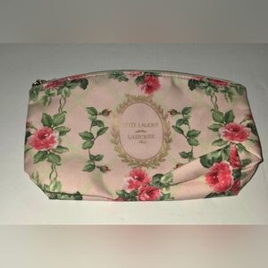ESTEE LAUDER Laduree Makeup Cosmetic Bag NWOT Pink Floral Flowers Zip Top